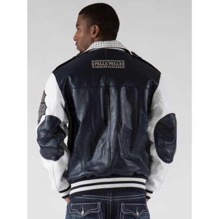 Pelle Pelle Men White Biker Studded Jacket | Leather Jacket view 2