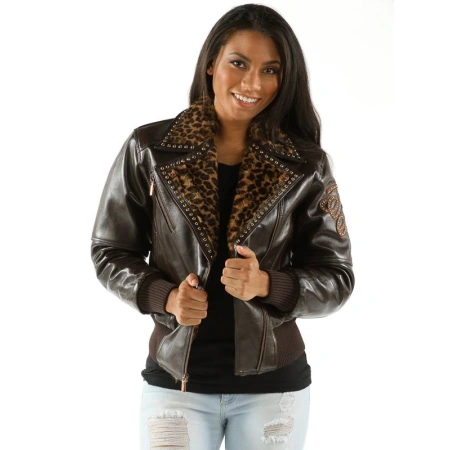 Pelle Pelle Dark Brown Women Biker Jacket | Leather Jacket
