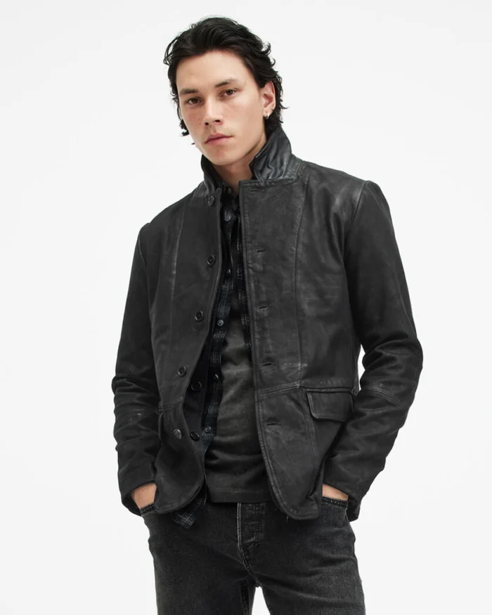 Allsaints Survey Leather Blazer