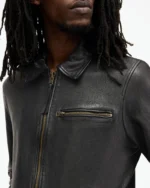 Allsaints Miller Zip Up Leather Jacket