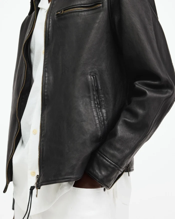 Allsaints Miller Zip Up Leather Jacket