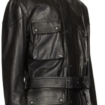 Belstaff Black Trailmaster Panther Leather Jacket