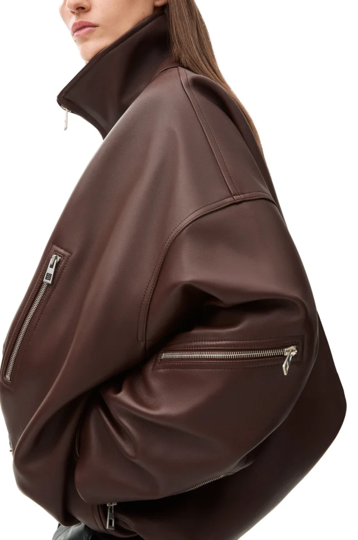 Loewe Balloon Lambskin Brown Jacket