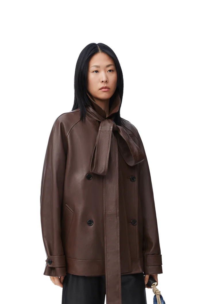 Loewe Bow Lambskin Brown Jacket