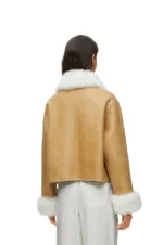 Loewe Cream Jacket With Shearling cuff And Collar