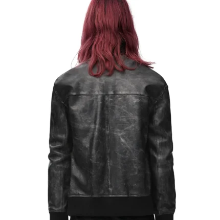 Loewe Zip-up Lambskin Black Jacket