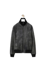 Loewe Zip-up Lambskin Black Jacket