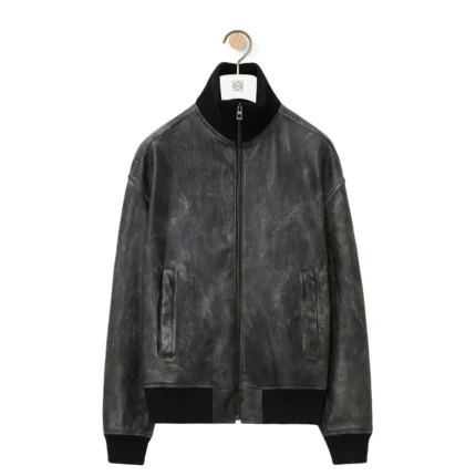 Loewe Zip-up Lambskin Black Jacket