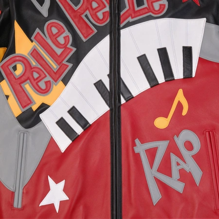 Pelle Pelle Hip Hop Red Black Leather Jacket view 4