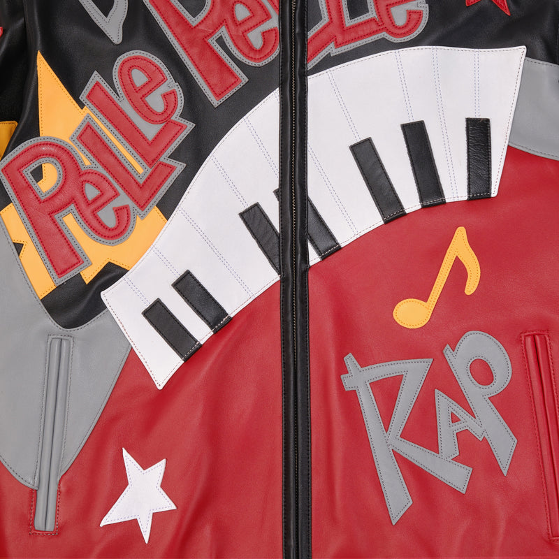 Pelle Pelle Hip Hop Red Black Leather Jacket view 4