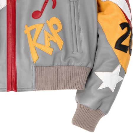 Pelle Pelle HipHop Women Crop Leather Jacket | Red & Grey view 7