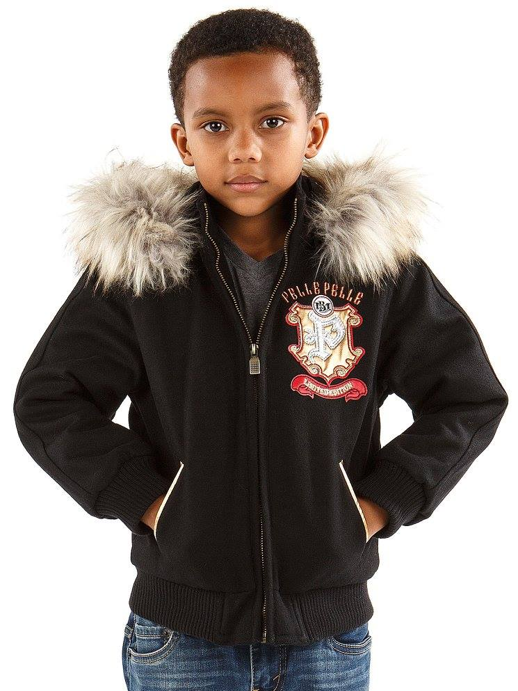 Pelle Pelle Black Kids Legend Series Jacket | Fur Hood