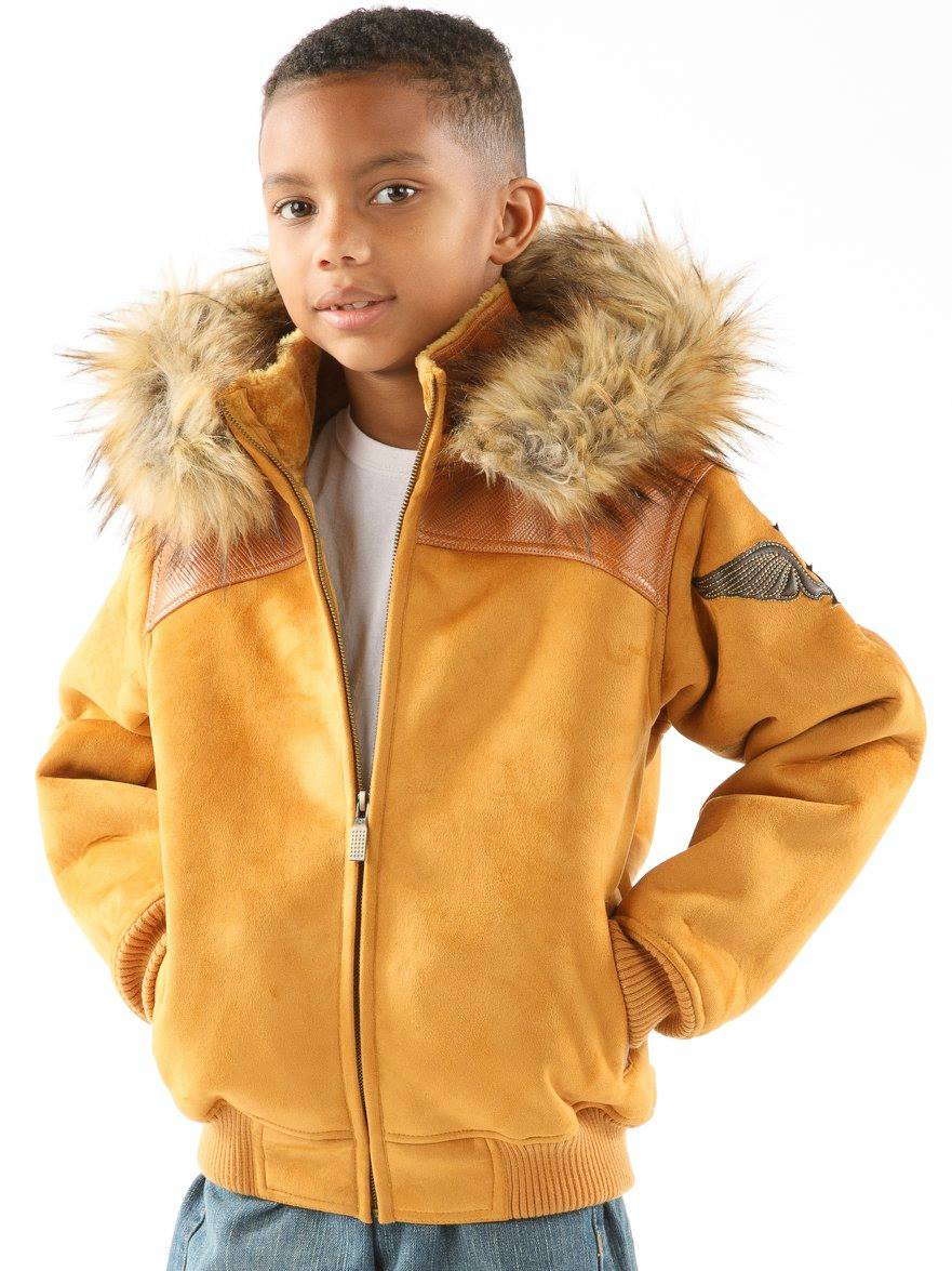 Pelle Pelle Yellow Wings Fur Hood Jacket | Wool Jacket