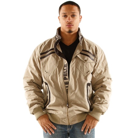Pelle Pelle Men Cream Bomber Jacket