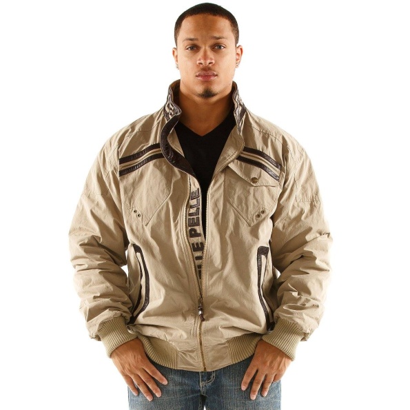 Pelle Pelle Men Cream Bomber Jacket
