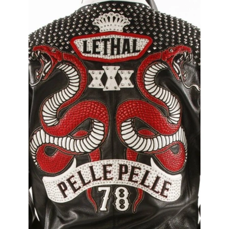 Pelle Pelle Black Lethal Men Leather Jacket | Studs Jacket view 4