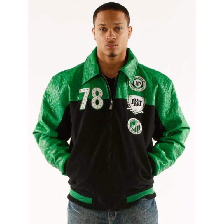 PELLE PELLE ORIGINAL GREEN AND BLACK LEATHER JACKET