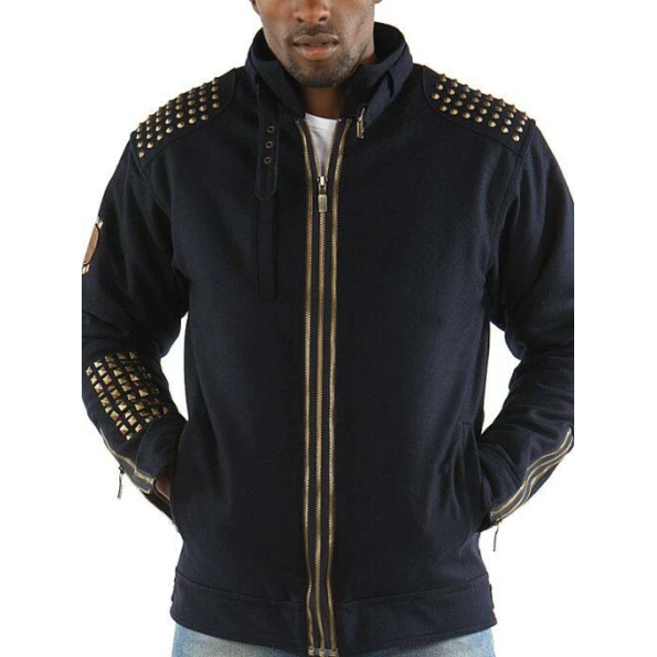 PELLE PELLE BLACK STUDDED WOOL JACKET view 4