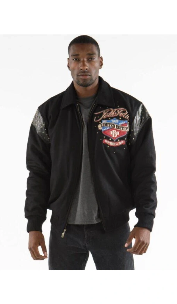 Pelle Pelle Men Black MB Wool Jacket | Red White & True