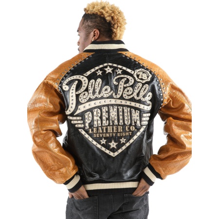 Pelle Pelle Premium Brown Leather Varsity Jacket