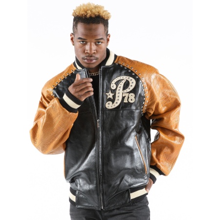 Pelle Pelle Premium Brown Leather Varsity Jacket view 2