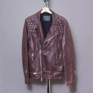 Allsaints Medium Red Leather Jacket