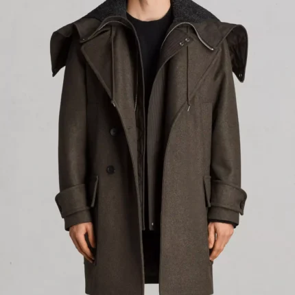 Allsaints Brown Wool Blend Winter Jacket