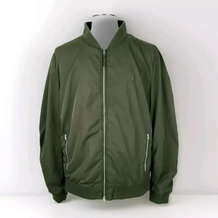 Allsaints Green Bassett Bomber Jacket