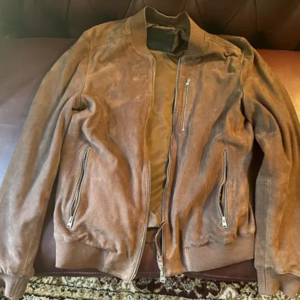 Allsaints Suede Bomber Biker Leather Jacket