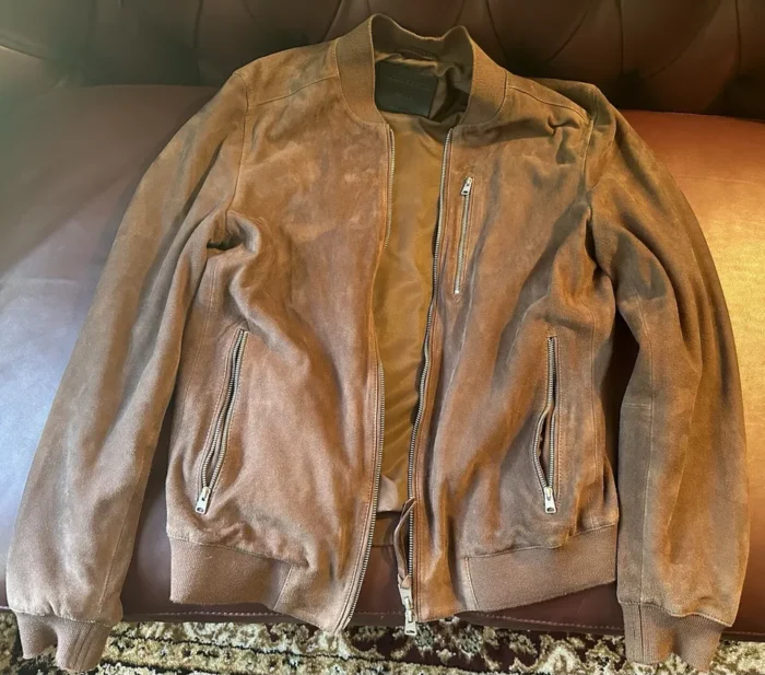 Allsaints Suede Bomber Biker Leather Jacket