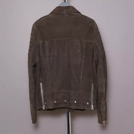 Allsaints Brown Biker Suede Leather Jacket