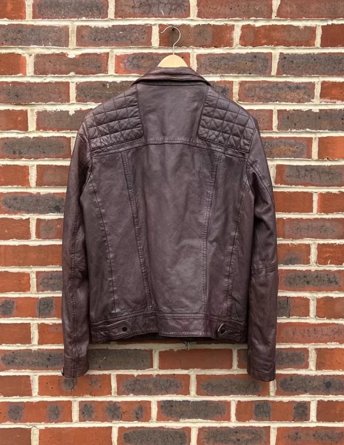 Allsaints Brown Biker Leather Jacket