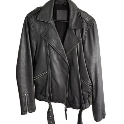 Allsaints Men Black Leather Jacket