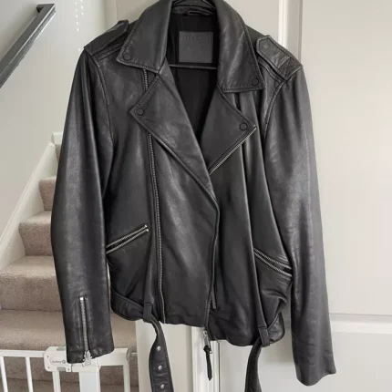 Allsaints Men Black Leather Jacket