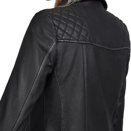 Allsaints Black Quilted Leather Biker Jacket