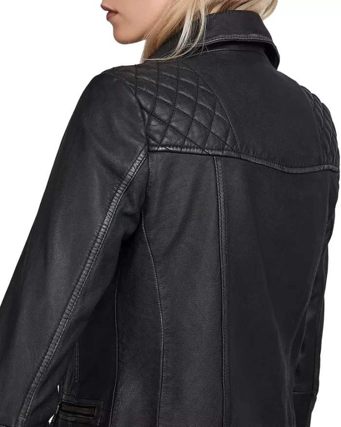 Allsaints Black Quilted Leather Biker Jacket