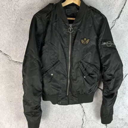 Allsaints Black Bomber Nylon Jacket