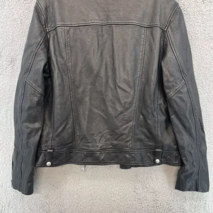 Allsaints Medium Black Leather Bike Jacket