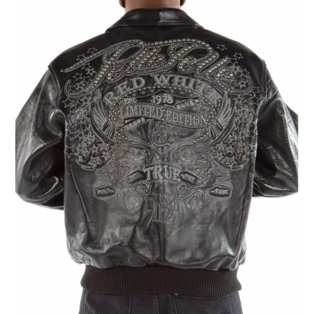 Pelle Pelle MB Men Black Leather Jacket | Red White & True view 2