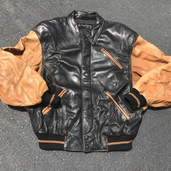 Pelle Pelle Black Beige MB Leather Jacket view 2