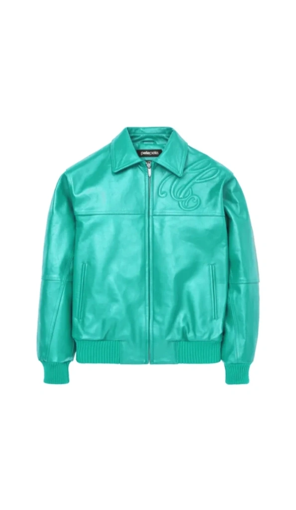 Pelle Pelle Cyan Puff Plush Leather Jacket