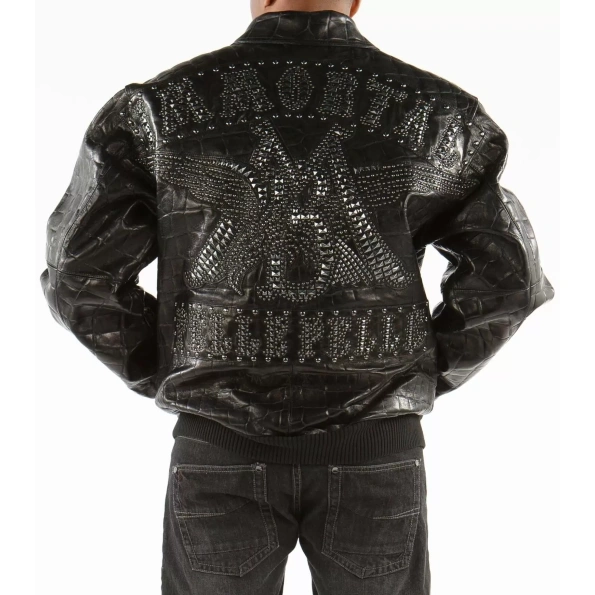 Pelle Pelle Men Immortal Croc Leather Jacket | Black Jacket