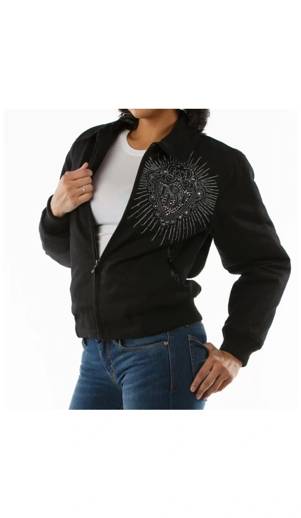 Pelle Pelle Black Women Diamonds Wool Jacket