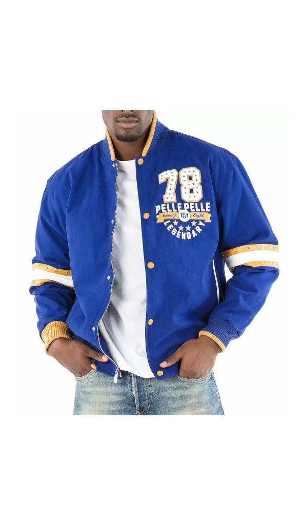 Pelle Pelle Legendary Men Blue Wool Jacket | MB Jacket