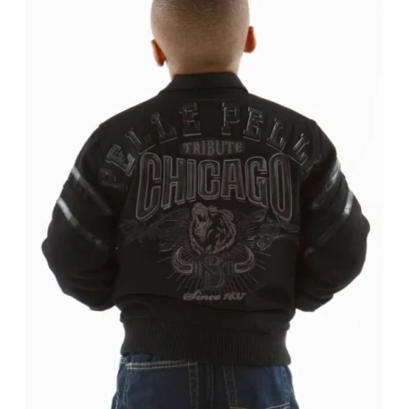 Pelle Pelle Black Tribute Chicago Kids Jacket | Wool Jacket view 2