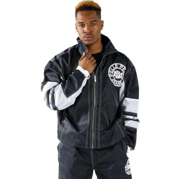 Pelle Pelle Men Black MB Jeans Nylon Tracksuit view 2