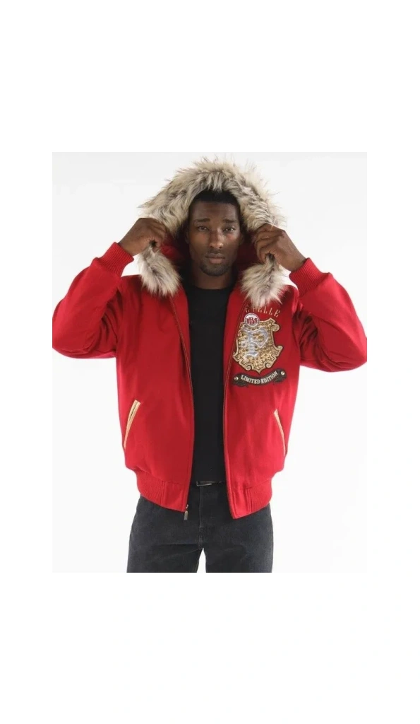 Pelle Pelle Red Legend Series Wool Jacket | Fur Hood Jacket