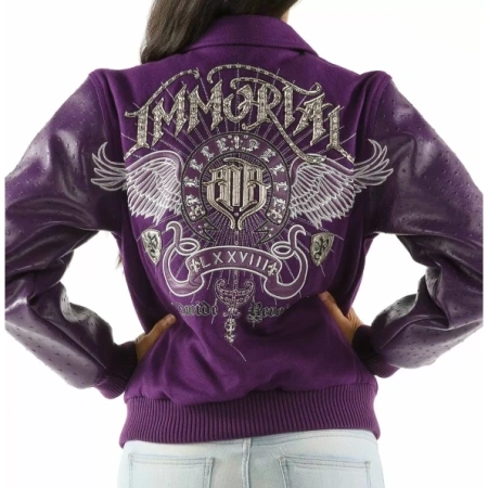 Pelle Pelle Women Immortal Purple Jacket | Leather & Wool view 2