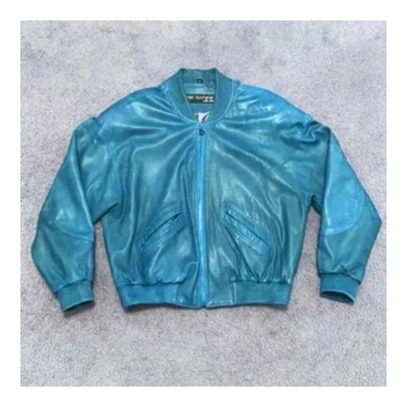 Pelle Pelle Turquoise Bomber Leather Jacket | MB Jacket
