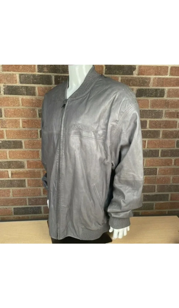 Pelle Pelle Grey Bomber Leather Jacket